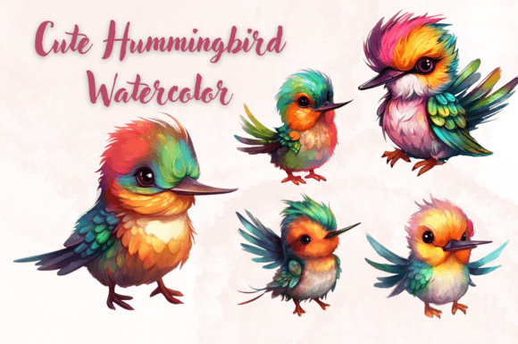 Download Cute Hummingbird Watercolor Clipart - Hummingbird watercolor Collection