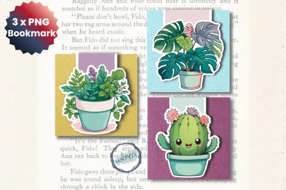 Download Cute Plant Magnetic Bookmark Set PNG - Plant Collection