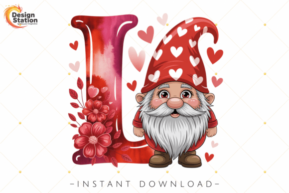 Download Letter L Alphabet Valentine Gnome PNG - Letter Collection